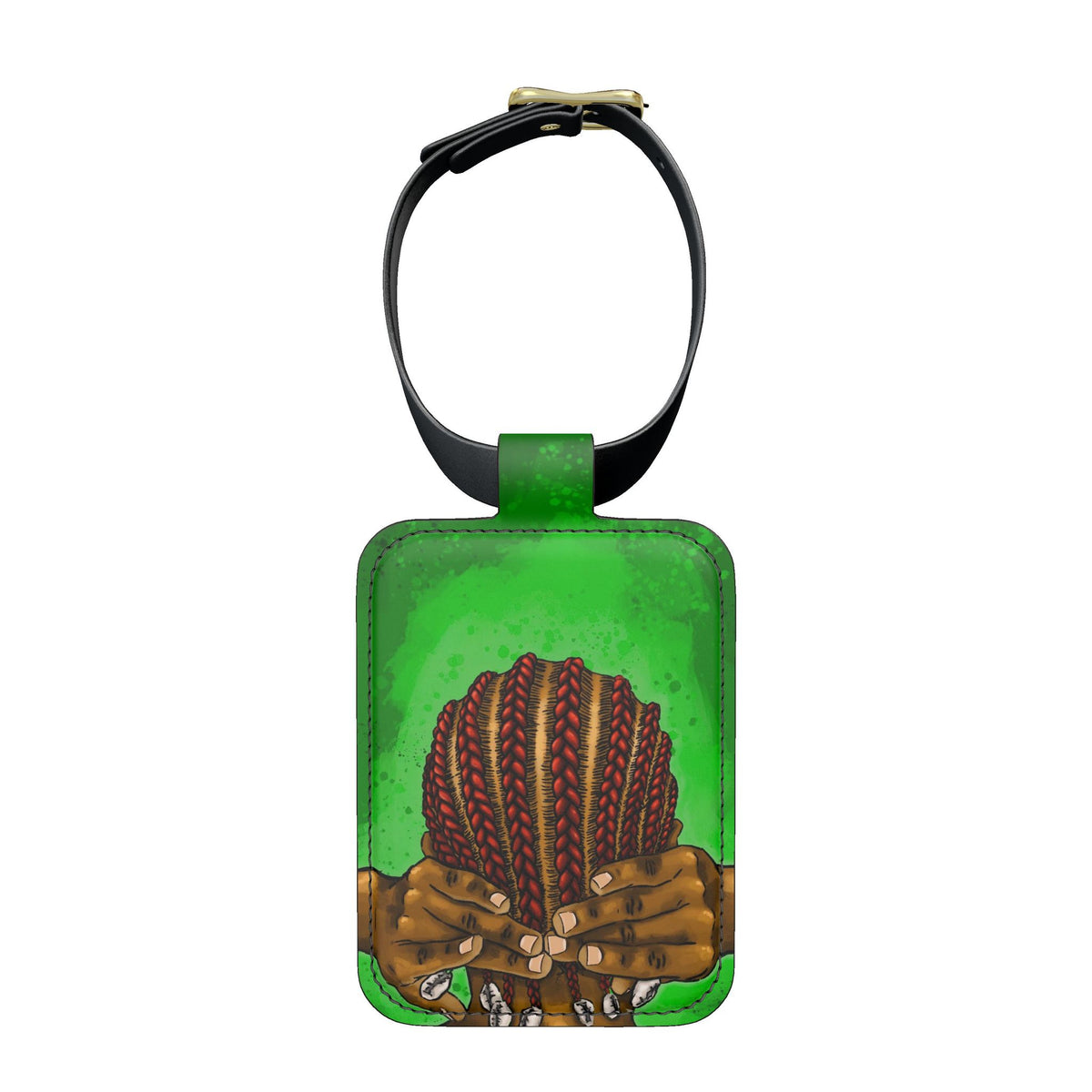 Red Braids Luggage Tag